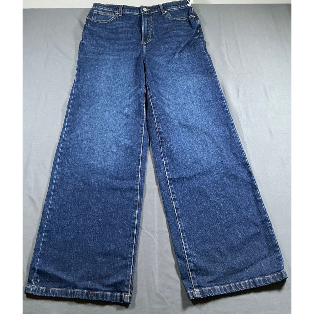 Free Assembly Womens High Rise Wide Leg Jeans Dark Indigo Wash Size 8 NWT